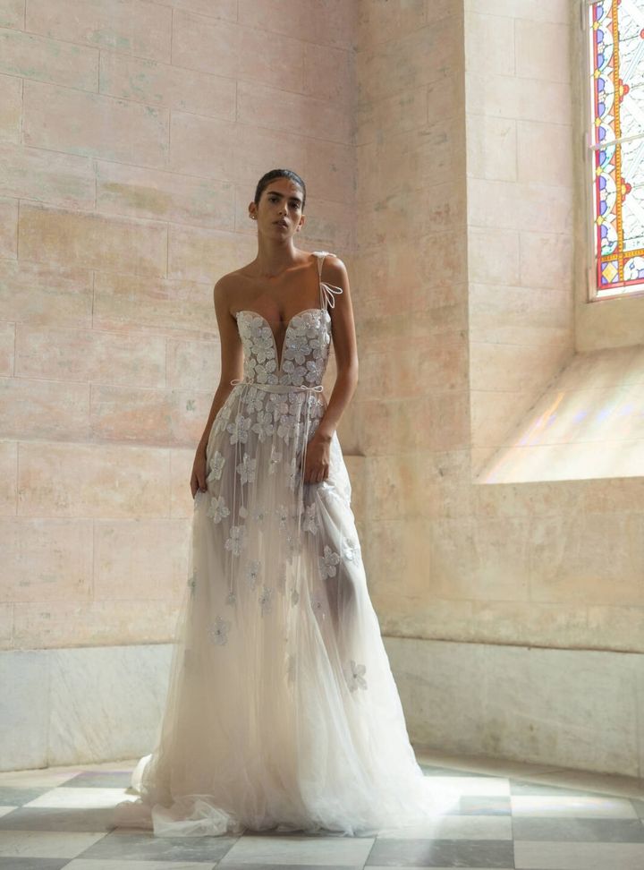 2025 Liz Martinez -2-25 A Kesim Straplez Modern Gelinlik