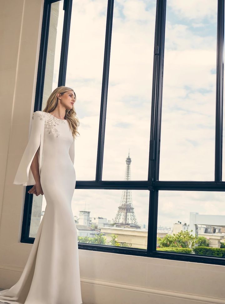 2025 Jenny Packham Bisiklet Yaka Gelinlik