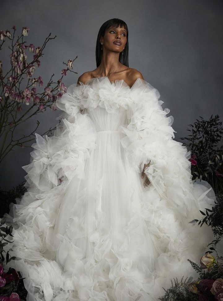 2025 Marchesa -8-25 A Kesim Straplez Gelinlik