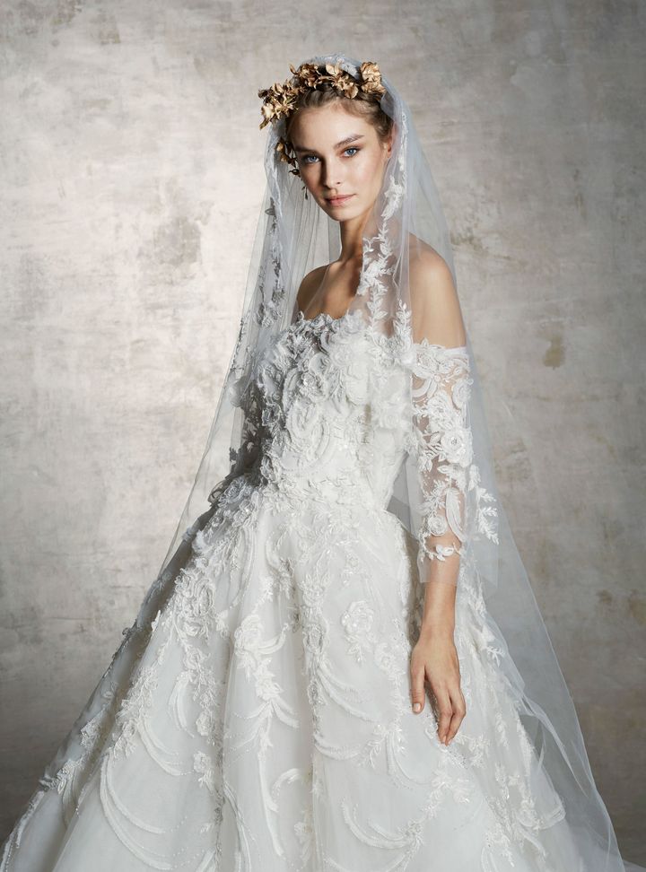 Marchesa Truvakar Kollu Dantelli Gelinlik