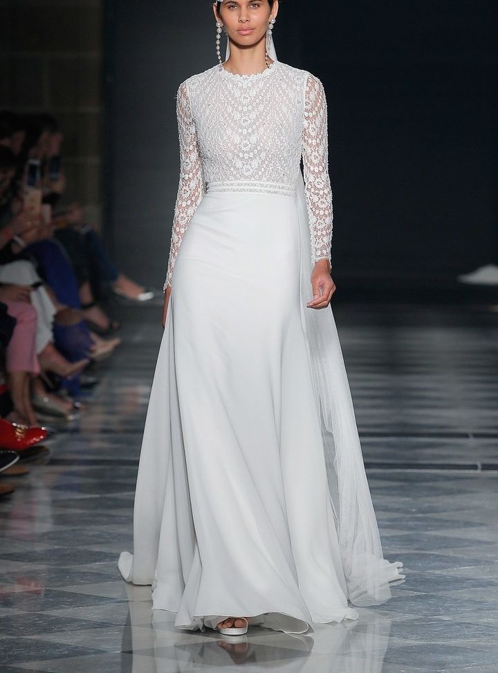 Rosa Clara Bisiklet Yaka Gelinlik