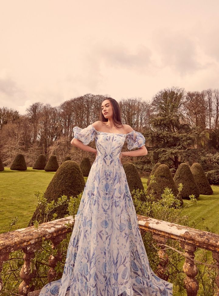 2025 Temperley London Renkli Düşük Omuz Gelinlik