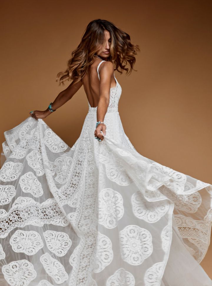 Rue de Seine Sırt Dekolteli Gelinlik