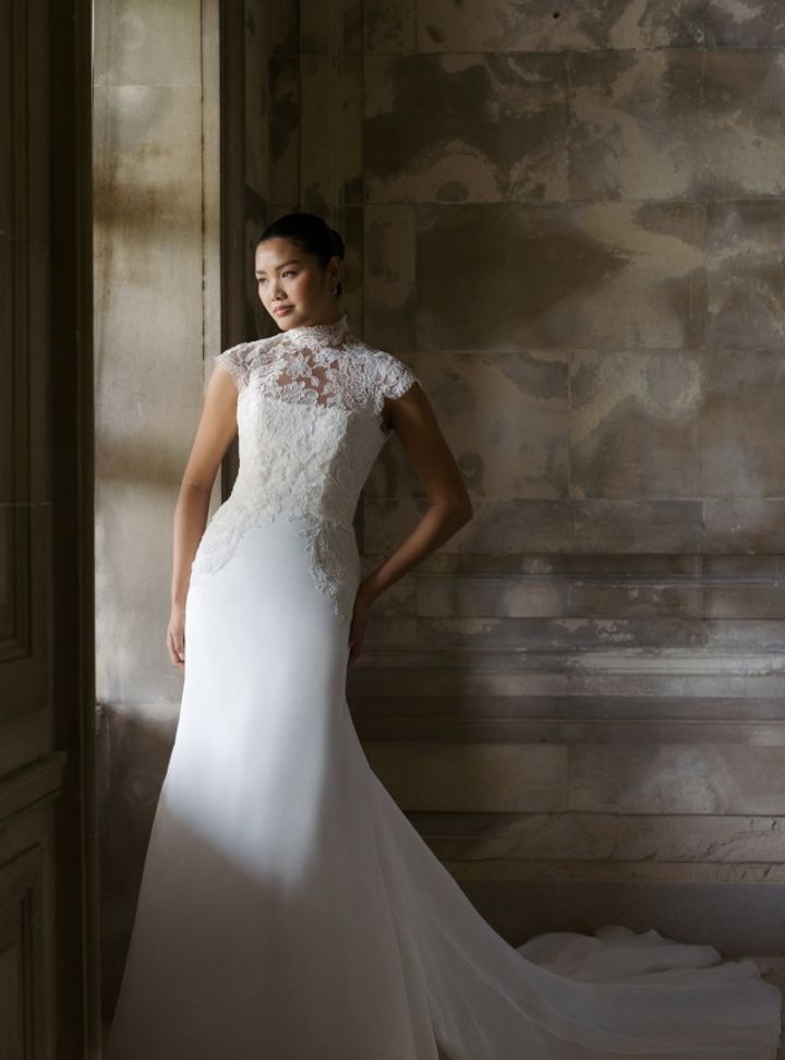 2025 Anne Barge -1-25 Balık Kesim Hakim Yaka Gelinlik