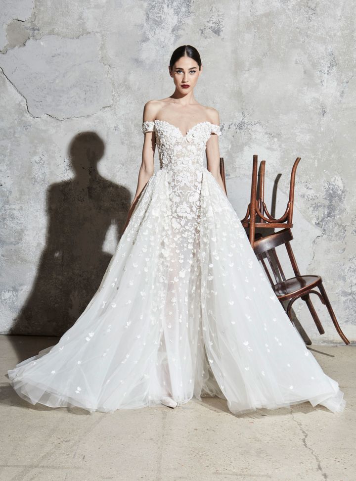 Zuhair Murad Straplez Yaka Kabarık Gelinlik