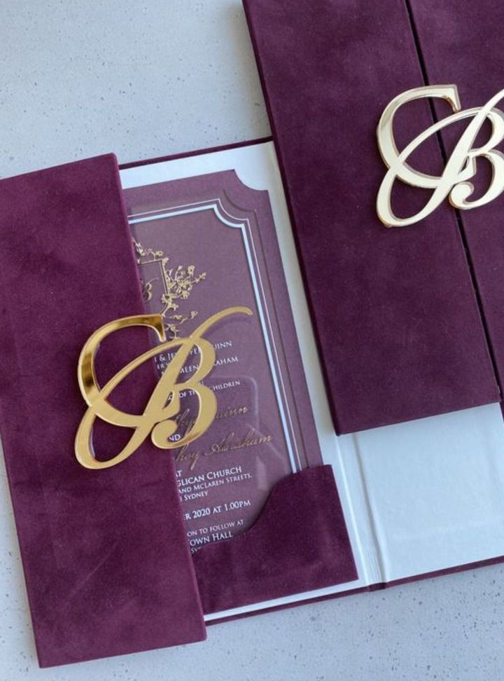 DVT-138-26 Düğün Kadife Davetiye