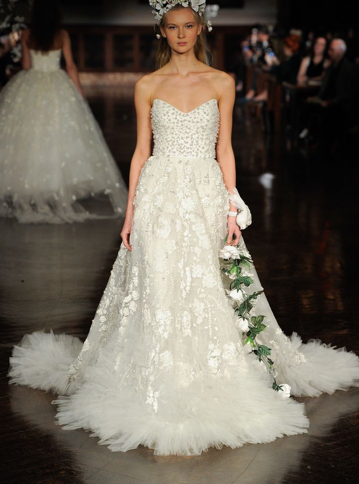 Reem Acra Taşlı Gelinlik