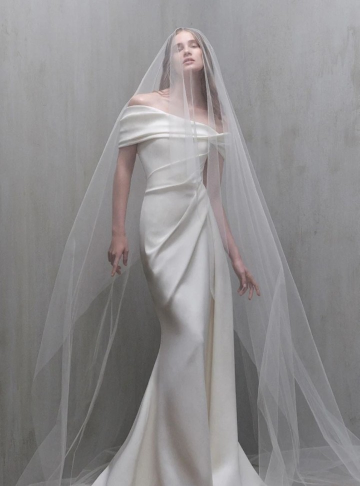 2026 Elie Saab-25-26 Balık Kesim Düşük Omuz Sade Gelinlik