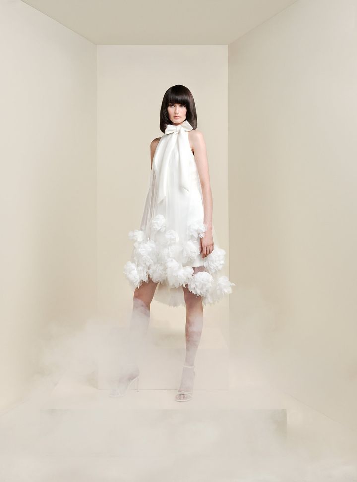 2025 Viktor & Rolf Fiyonk Detaylı Kısa Gelinlik