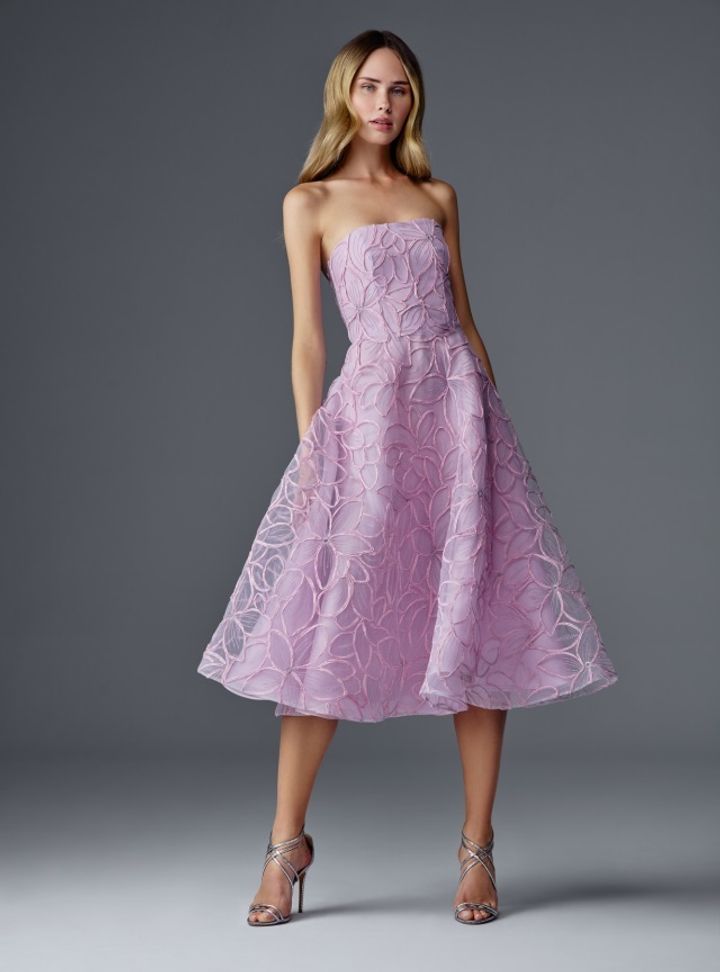 2025 Naeem Khan Straplez Yaka Renkli Gelinlik