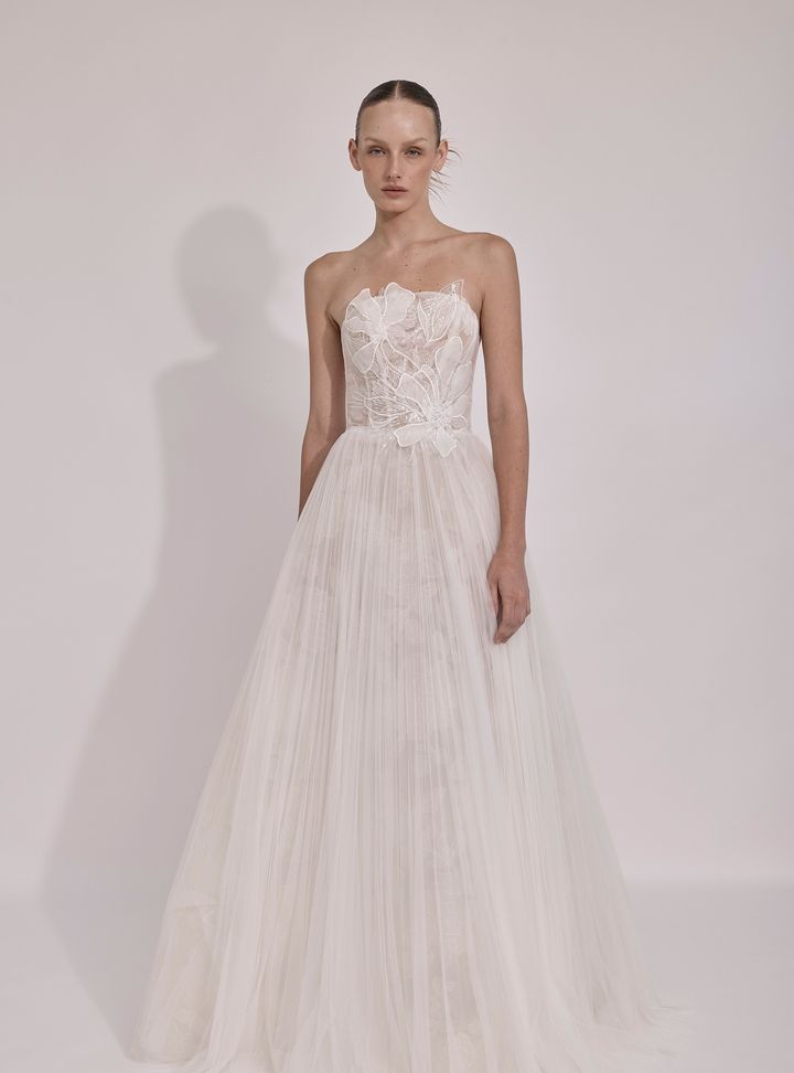 2026 Mira Zwillinger 17-26 A Kesim Bohem Straplez Gelinlik