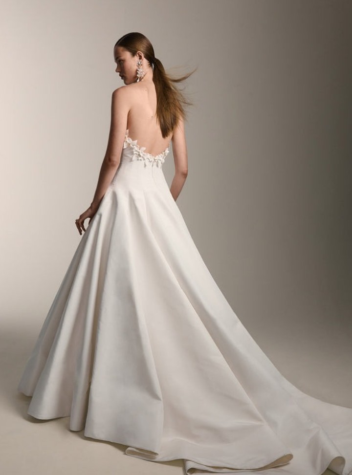 2026 Oscar de la Renta-14-26 A Kesim Straplez Sırt Dekolteli Gelinlik