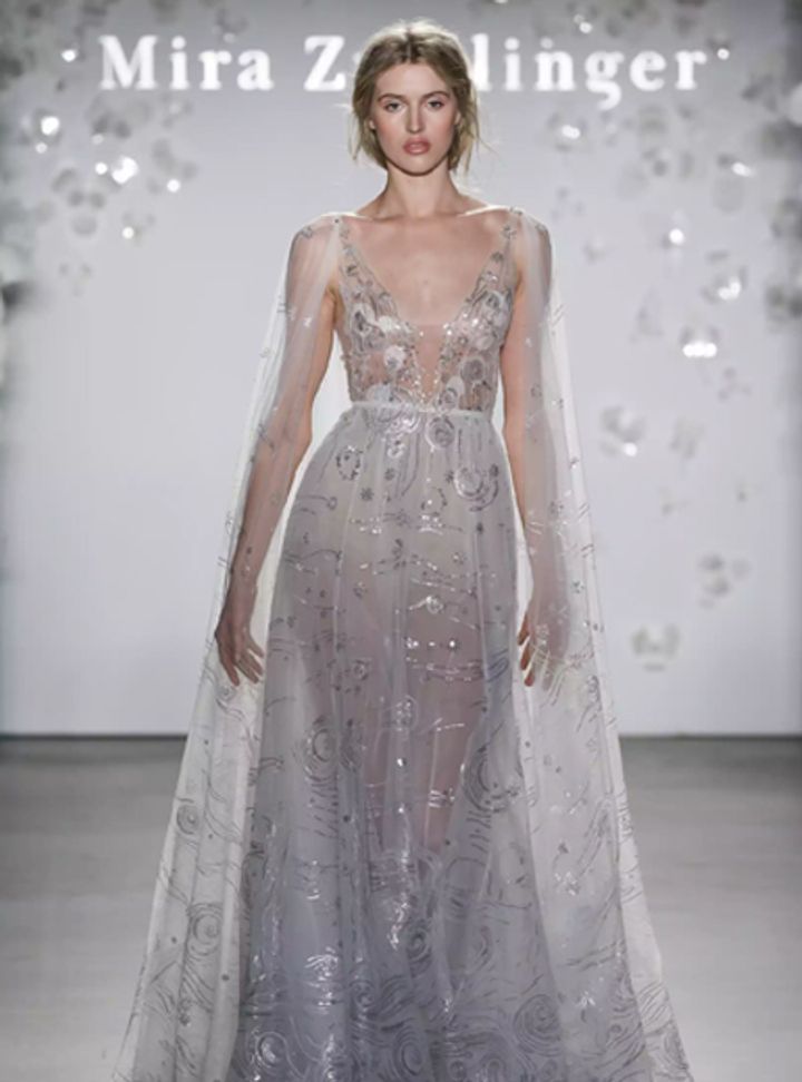 Mira Zwillinger Metalik İşlemeli Gelinlik