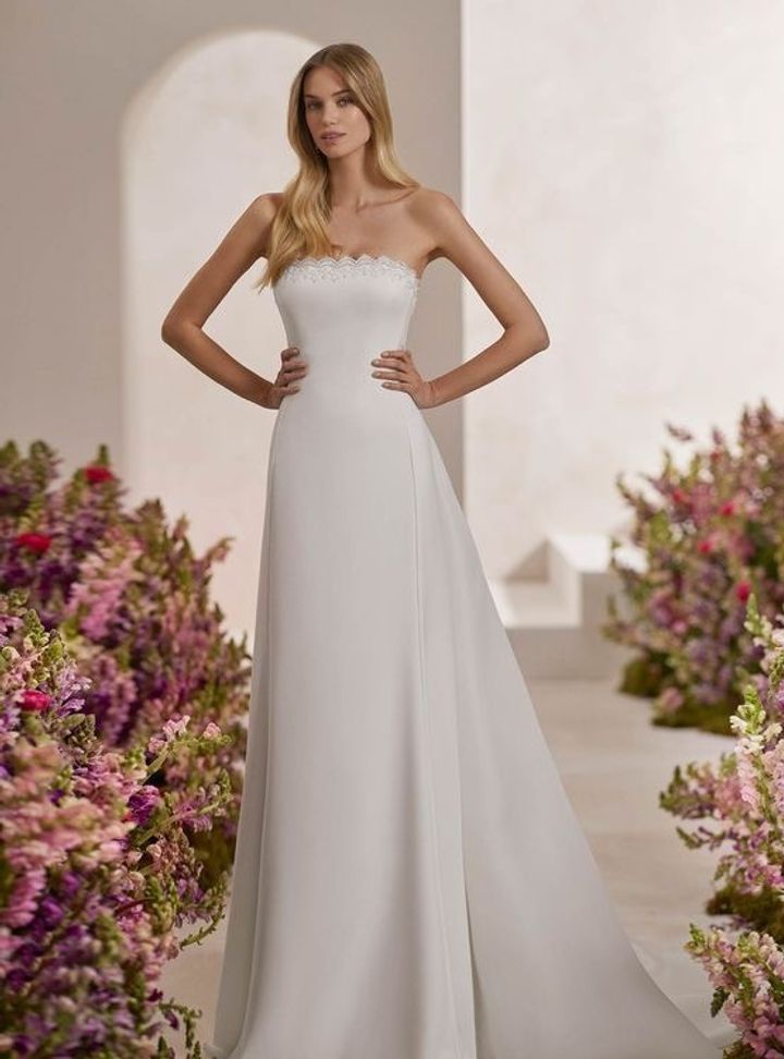 2025 Rosa Clara -13-25 A Kesim Straplez Gelinlik