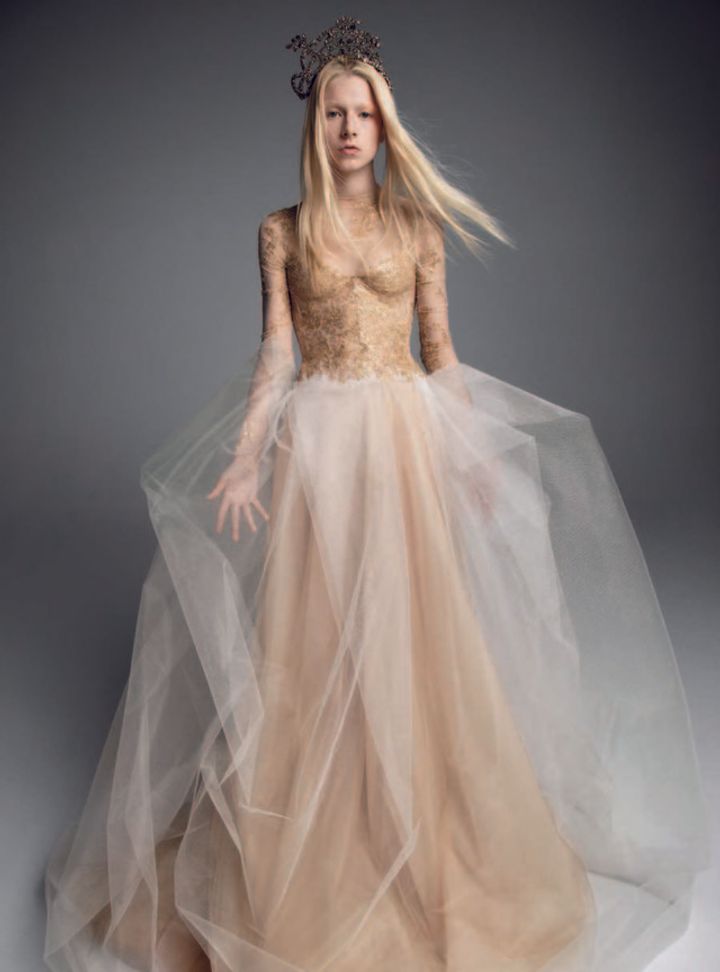 Vera Wang Nude Renkli Gelinlik