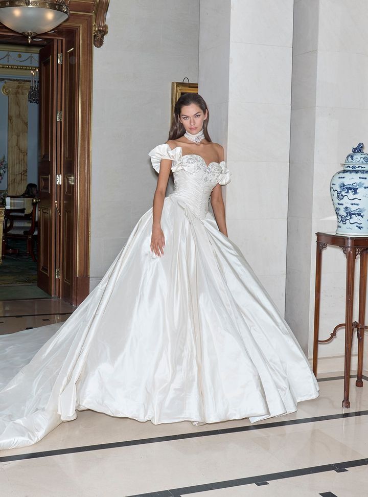 2026 Galia Lahav Alegria-30-26 Prenses Kesim Vintage Düşük Omuz Gelinlik