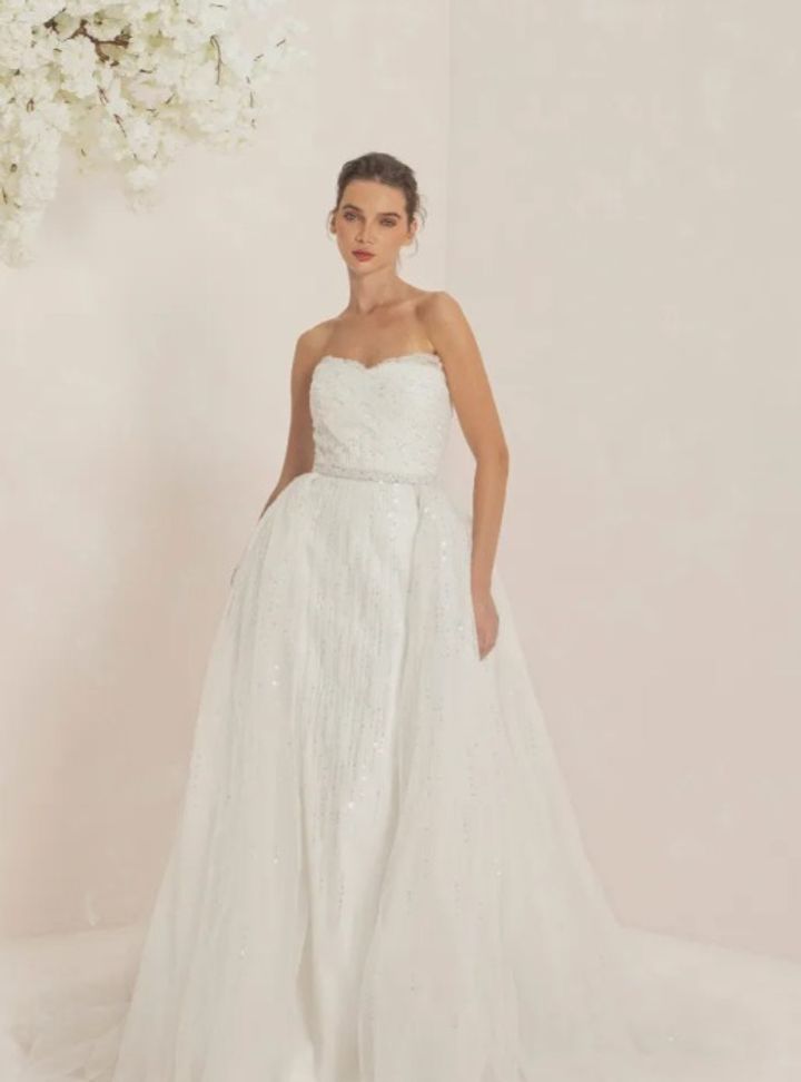 2025 Rami Al Ali -7-25 Prenses Kesim Straplez Modern Gelinlik