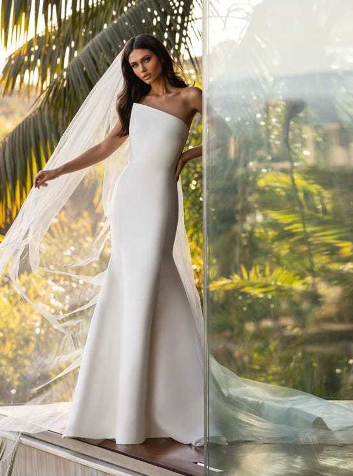 Pronovias Asimetrik Yaka Gelinlik