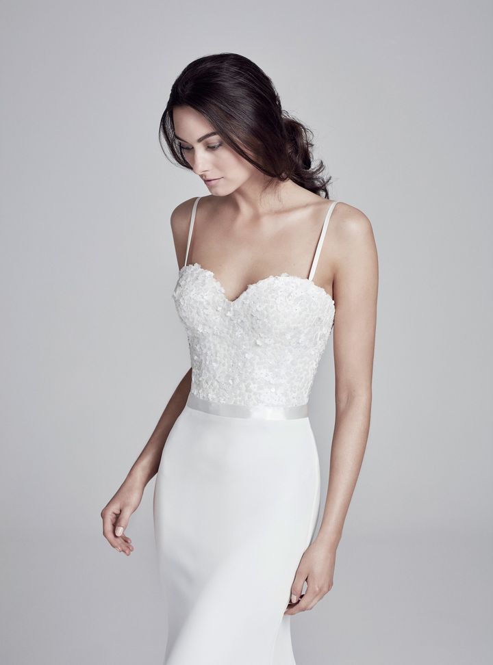 Suzanne Neville İnce Askılı Gelinlik