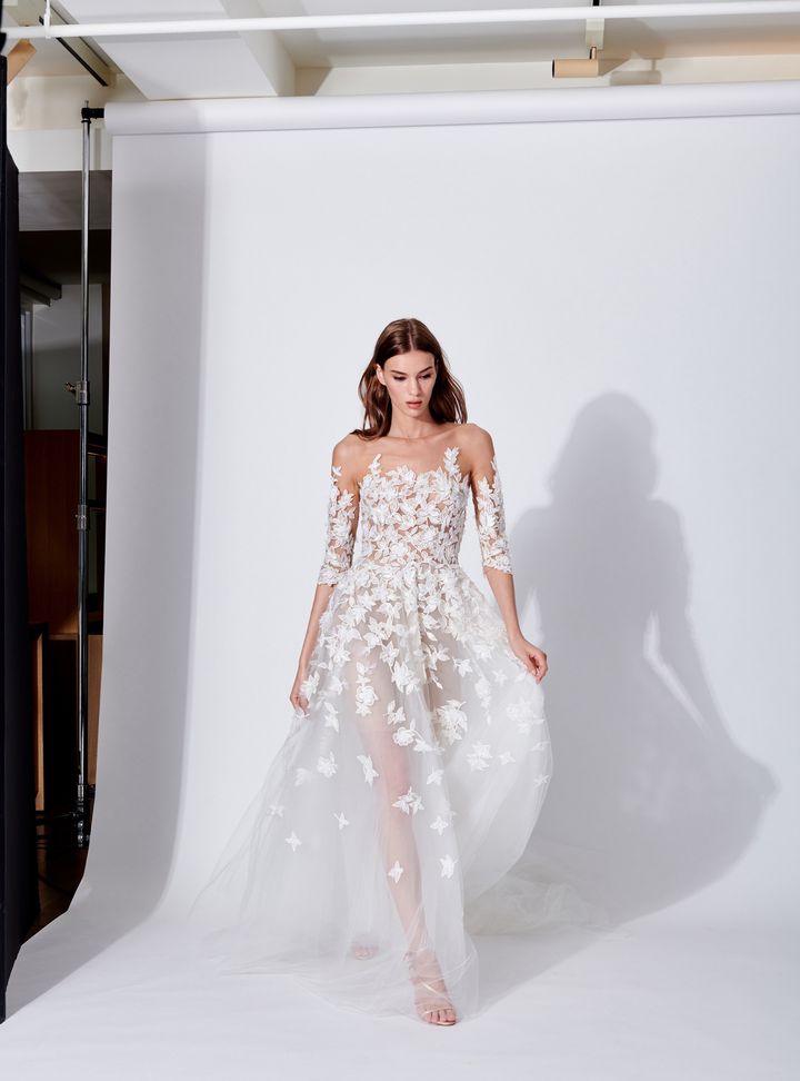 Oscar de la Renta İllüzyon Yaka Gelinlik