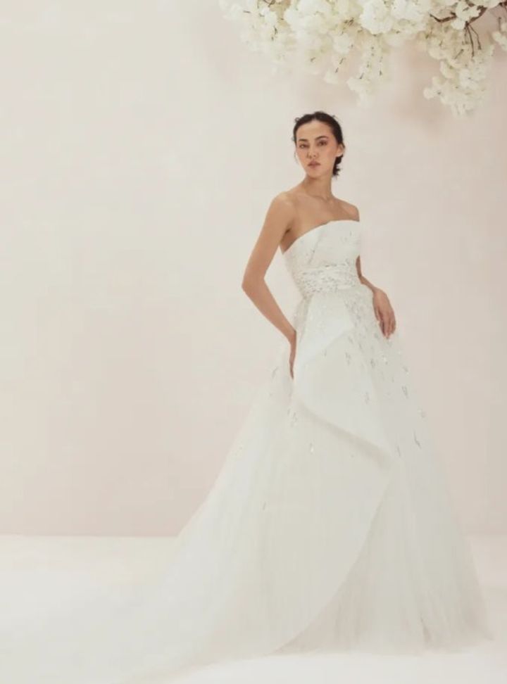 2025 Rami Al Ali -1-25 A Kesim Straplez Modern Gelinlik