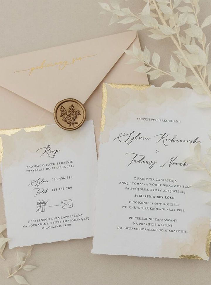 Kenarları Altın Varaklı Davetiye Modeli  Altın Varaklı Düğün Davetiye