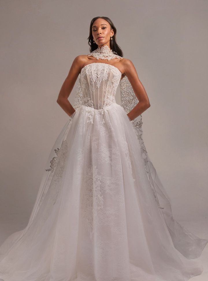 2026 Verdin 12-26 Prenses Kesim Straplez Vintage Gelinlik