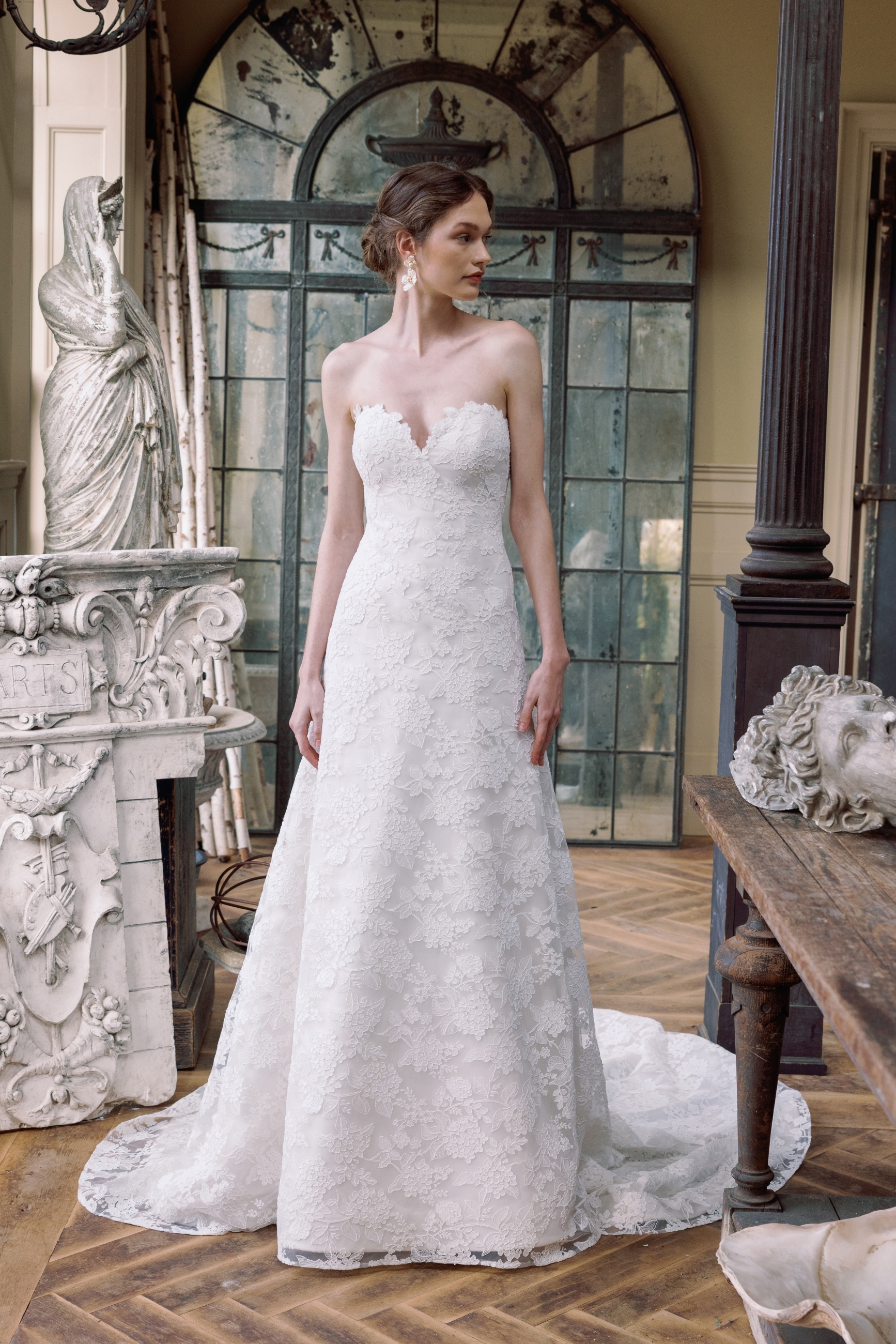 2026 Sareh Nouri -8-26 A Kesim Straplez Sırt Dekolteli Gelinlik