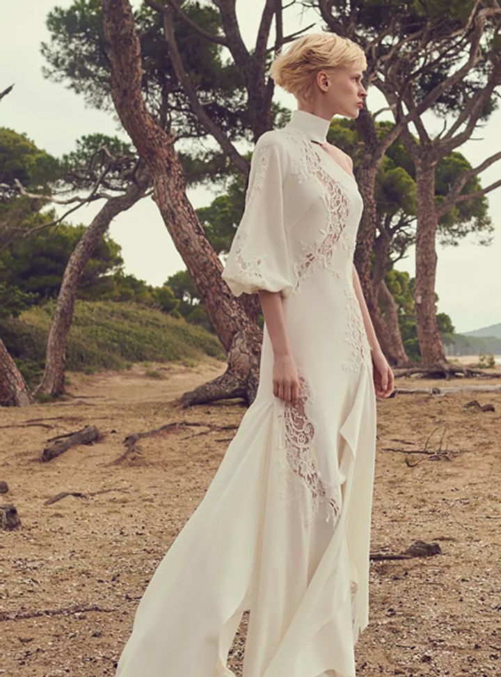 Costarellos Tek Omuz Gelinlik