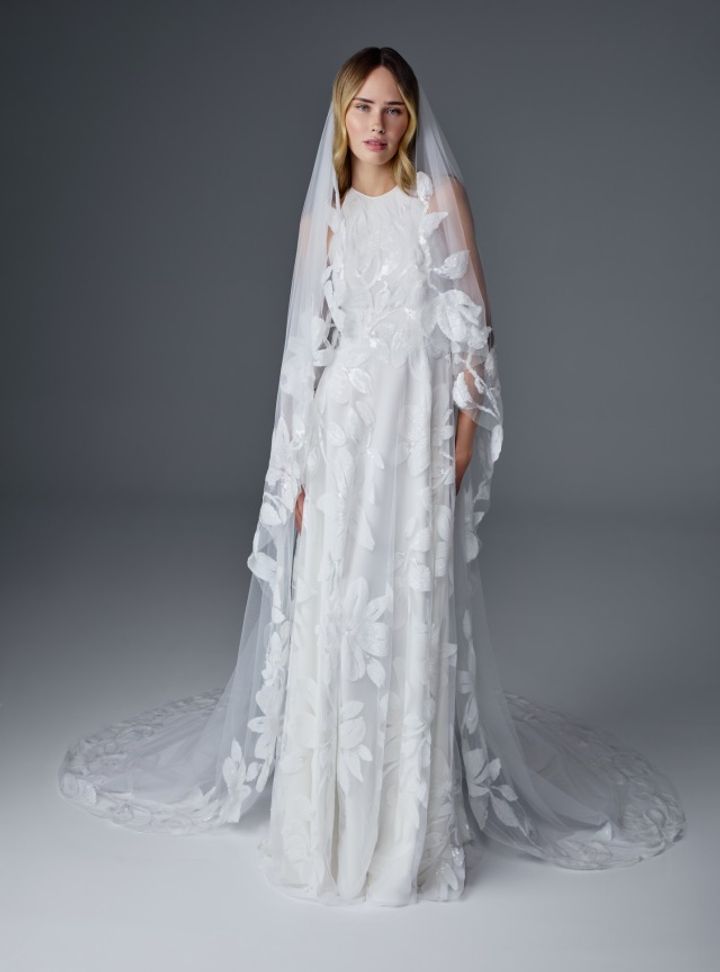 2025 Naeem Khan Bisiklet Yaka Gelinlik