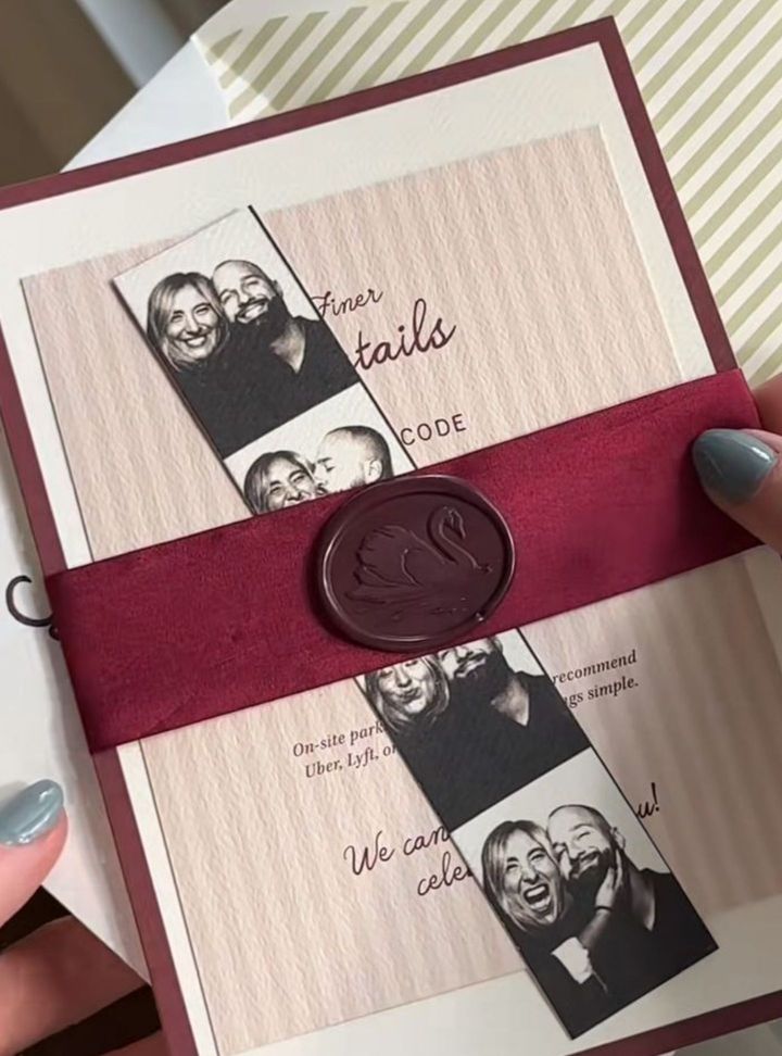 DVT-92-26 Düğün Fotoğraflı Davetiye