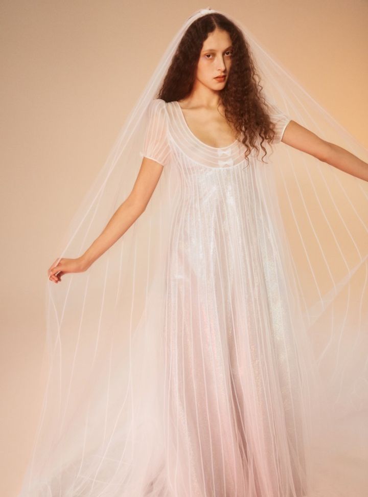 2025 Honor Bridal -16-25 Düz Kesim U Yaka Gelinlik