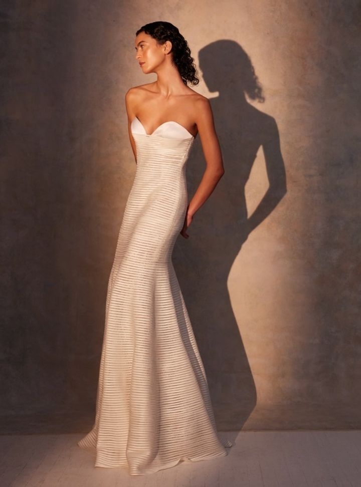 2025 Francesca Miranda -16-25 Düz Kesim Gelinlik