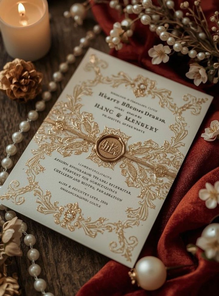 DVT-209-26 Altın Varaklı Kına Davetiye