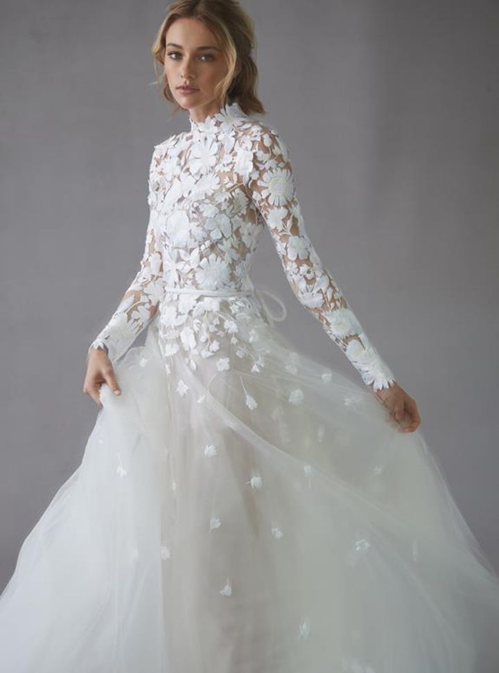 Oscar de la Renta Uzun Kollu Gelinlik