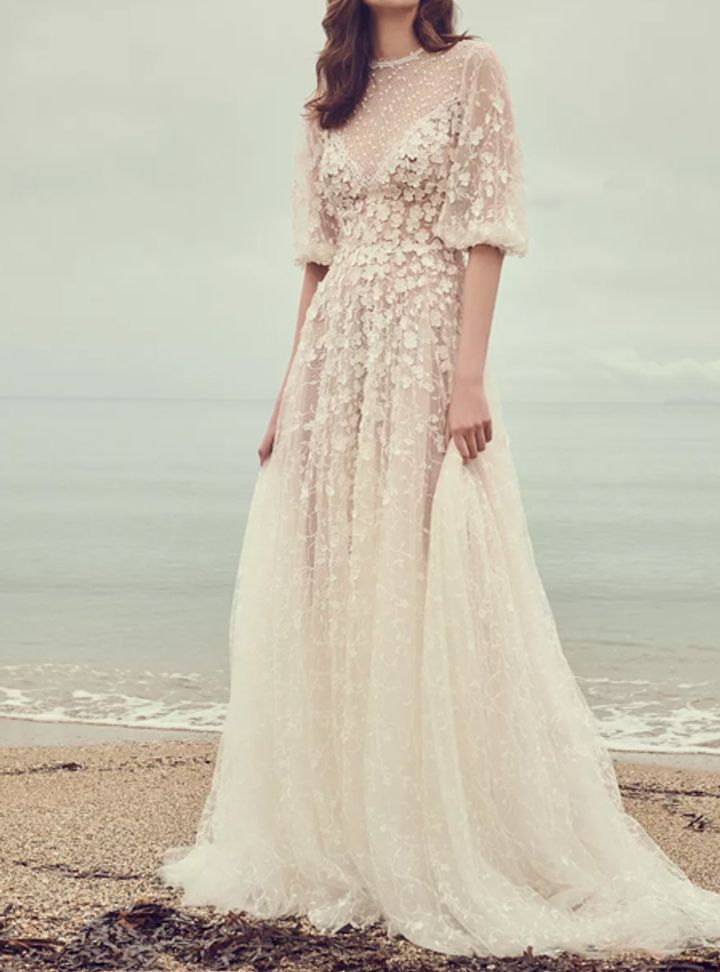 Costarellos İllüzyon Yaka Gelinlik