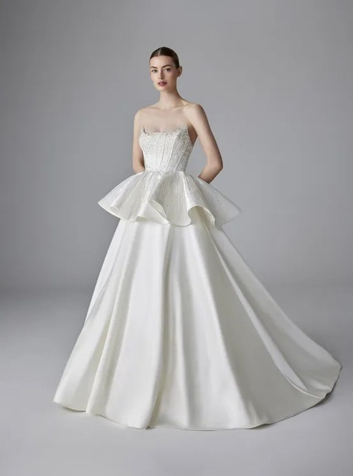 2025 Pronovias Straplez Yaka A Kesim Gelinlik