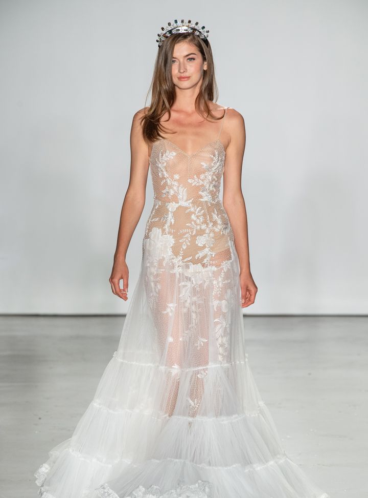 Inbal Dror Transparan Detaylı Gelinlik