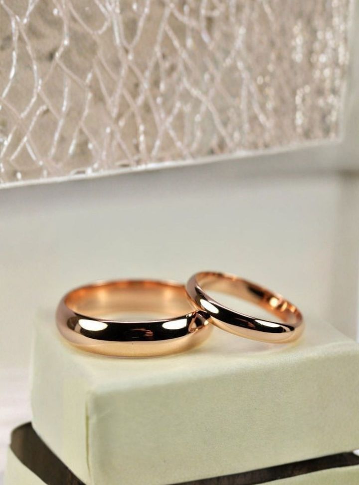 Rose Gold Klasik Bombeli Alyans Seti