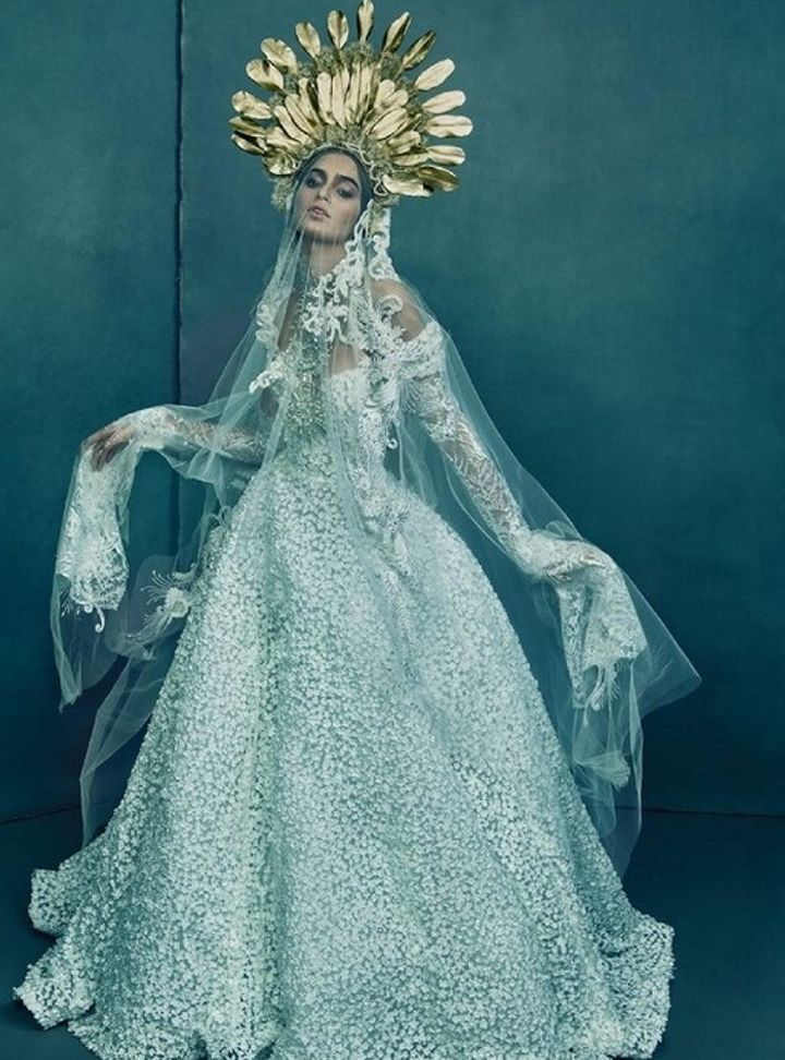 Reem Acra Çiçekli Gelinlik