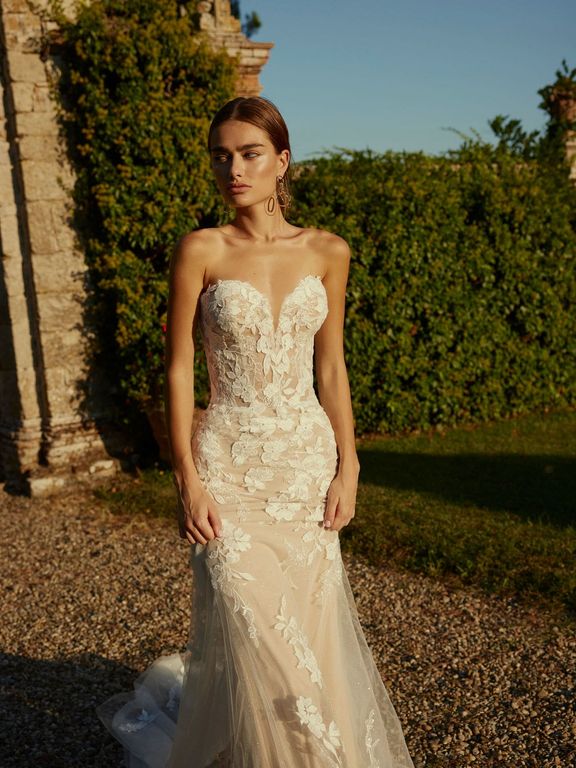 2026 Modeca Gelinlik 93-26 Balık Kesim Bohem Straplez Gelinlik 3