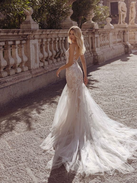 2026 Modeca Gelinlik 273-26 Balık Kesim Bohem Vintage Gelinlik 2