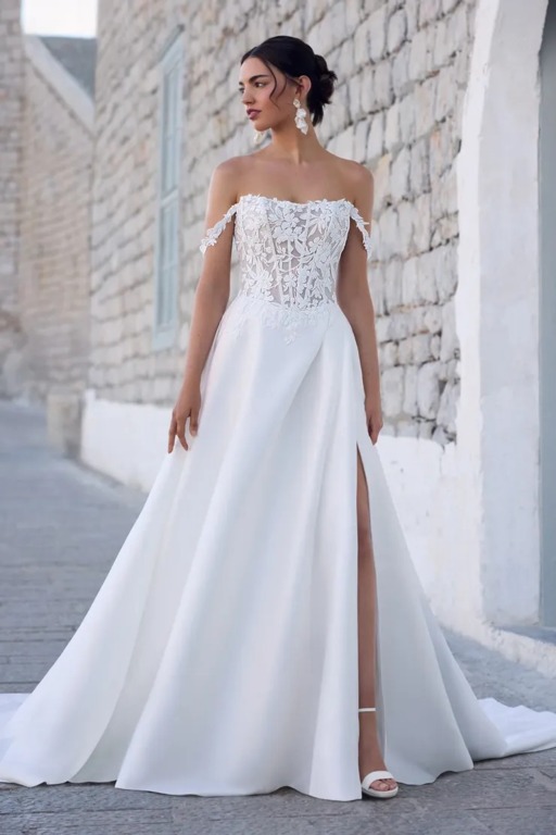 2025 Sophia Tolli Düşük Omuz Gelinlik