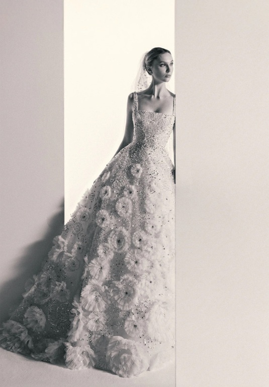2025 Elie Saab Kare Yaka A Kesim Gelinlik