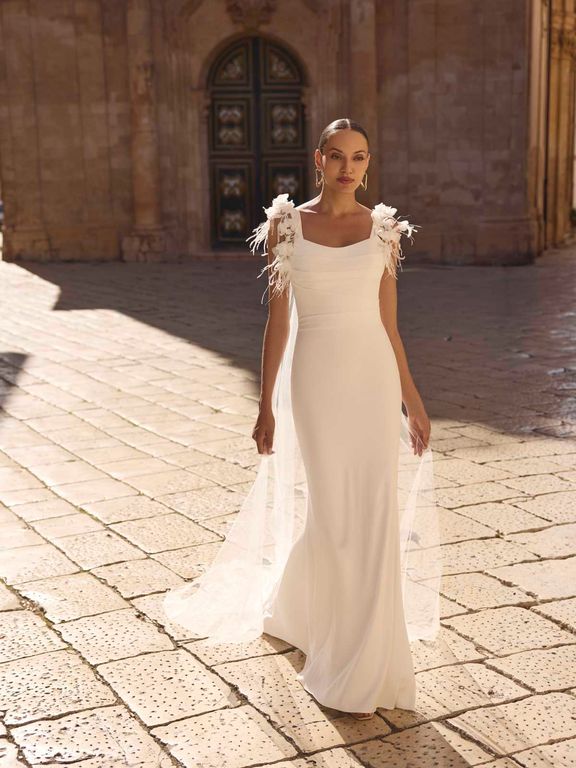 Modeca Gelinlik 05-26 Balık Kesim Bohem Tarlatansız Gelinlik 3