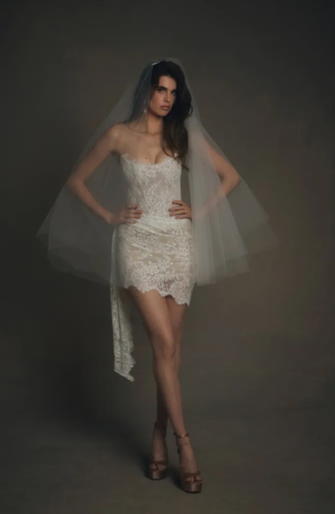 2025 Katherine Tash Dantel Mini Gelinlik