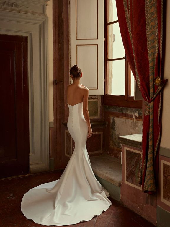 2026 Modeca Gelinlik 94-26 Balık Kesim Bohem Straplez Gelinlik 4