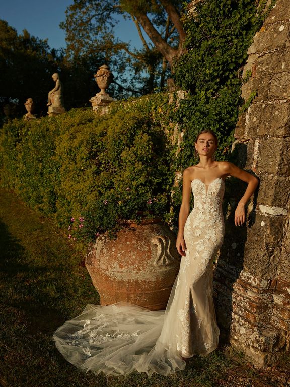 2026 Modeca Gelinlik 93-26 Balık Kesim Bohem Straplez Gelinlik 2