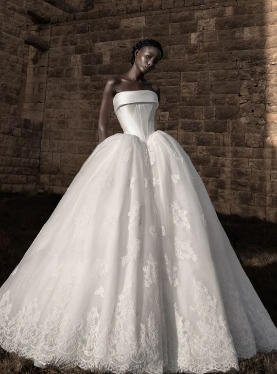 2026 Saiid Kobeisy -34-26 Prenses Kesim Straplez Modern Gelinlik