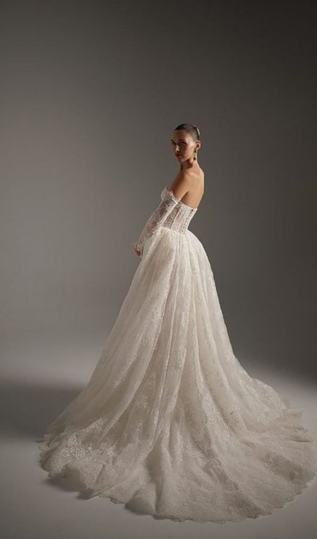 2026 Berta-21-26 Balık Kesim Straplez Sırt Dekolteli Gelinlik 2